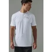 Mens White Man Active Grid Regular Fit Performance T-shirt