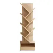 NNEDSZ Display Shelf 7-Shelf Tree Bookshelf Book Storage Rack Bookcase Natural