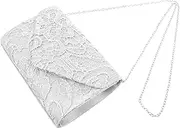 [TEMPNAP] Clutch Bag for Women Clutch Bag for Women Evening Beige Small Purse Formal Lace White
