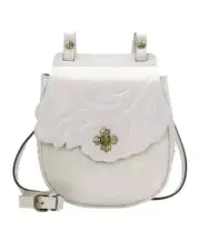 Patricia Nash Rosette Tooled Leather Crossbody Bag-White NWT-$169