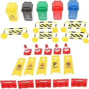 HEALSOPTHY 1Set Miniature Traffic Signs for Road Sign Playset with Traffic Cones and Barriers Educational Pretend Play Traffic Knowledge