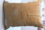 Magnificent Natural Authentic Vintage French Linen Fabric/Burlap Accent pillow