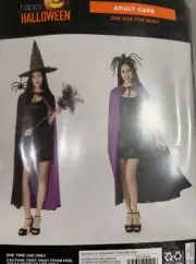 Reversible Cape Purple Cape And Black Cape OS Vampire Dracula Witch Costume