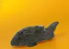 Fish Stone Carved Animal Natural Rock Mineral Carving Mini Light Grey Fetish NEW