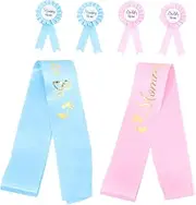 JOINPAYA Expectant Mom Dad Set 2 Pack Baby Shower Sash Mommy to Be Pin Dad to Be Badge Decor