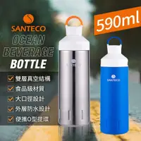 在飛比找誠品線上優惠-SANTECO Ocean 不鏽鋼保溫瓶 590ml 海灣藍