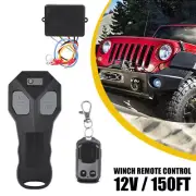 Car Vehicle Winch Wireless Remote Control KeyFob Transmitter Receiver Kit -Black