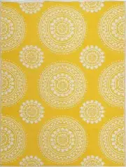 VW Rugs 21A3 Alfresco Reversible Outdoor Mat (Yellow/White) - 180x270cm