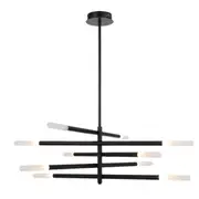 Pinsk Ten Light Black Rod Contemporary Pendant