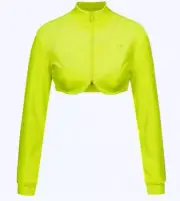 ADIDAS X Jeremy Scott Solar Yellow Velour Cropped Track Top Womens Sz XS L XL