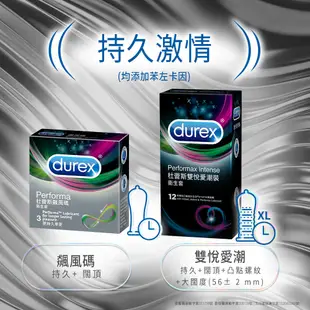 【杜蕾斯】飆風碼衛生套3入X2盒｜保險套｜Durex｜官方旗艦店