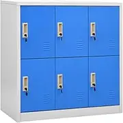 Locker Cabinet Light Grey and Blue 90x45x92.5 cm Steel,Storage Cabinets & Lockers 26.25KG-336437