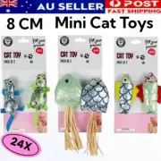 24 x 8cm Cat Toy Interactive Pet Kitten Pussy Play Scratch Chase Play Chew Fun