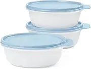 [Tupperware] Modular 2.5 Cup 3-Bowl Food Storage Set With Lids, Dishwasher Safe and BPA Free (3 Containers, 3 Lids)