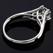 Solitaire .40 Carat Round Natural Diamond Engagement Ring White Gold Treated