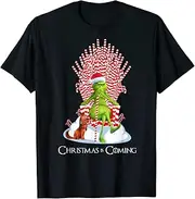 [keoStore] G.rinch is Coming Candy Cane Throne Funny Christmas Parody T-Shirt ds670 T-Shirt