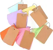 FIXOSHEE 7Sets Blank Flash Cards with Binder Rings DIY Vocabulary Note Pads for Students Cards for Writing and Planning Multi Color and