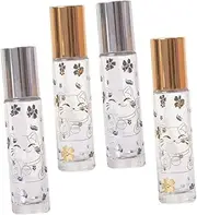 Mikinona 4pcs Portable Roller Bottles for Essential Oils Durable Glass Sub Bottles with Smooth Application Travel Containers for Fragrances and Toiletries