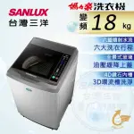 【SANLUX 台灣三洋】18KG直流變頻超音波洗衣機(SW-19DV10)