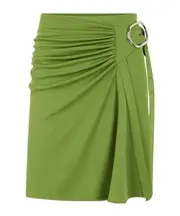 Paco Rabanne Ruched Detailed Belted Mini Skirt FR38 Green