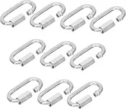 Holibanna 10Pcs Iron Carabiner Clips Quick Links Chain Connectors for Camping Accessories Lightweight Locking Climbing Gear Compact Design for Outdoor Use