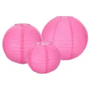 6Pcs 6"8"12" Rose Red Paper Lanterns Decorative Round Hanging Ball Lantern