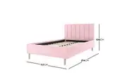 Kelly Velvet Bed Frame - Pink - King Single