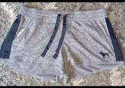 VS Pink cozy Shorts size Small Grey Side Striped & logo new