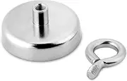 260lbs Pulling Force Strong Magnet Pot Fishing Magnet Deep Sea Salvage Magnetic Hook Permanent Neodymium NdFeB Magnetic Eyebolt (Color : Diameter 25mm)