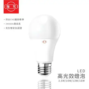 旭光 LED 燈泡3.5W 5W 8W 10W 13W 16W 20W白光 黃光 自然光