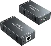 HDMI Extender 165ft Over Single Cat5e/6, Extend 1080P@60Hz Video, Transmit Audio Video Synchronously, Support 3D, POC, EDID