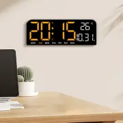 Large Screen Digital Wall Clock With Temperature And Auto Brightness Adjustment