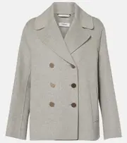 ['S Max Mara] 'S Max Mara Margot double-breasted wool blazer UK 12 silver