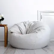 New Ivory & Deene Fur Beanbag Cover Soft Silver Grey Velvet Cloud Chair Bean Bag