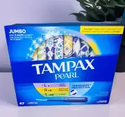 Tampax Pearl Tampons Trio Pack Light/Regular/Super Unscented 47 CT New