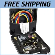 Versatile A/C Manifold Gauge Set with Colored Dials for Refrigerant Charging