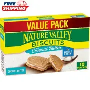 Nature Valley Biscuit Sandwiches, Coconut Butter, Snack Value Pack, 10 ct, 13.5