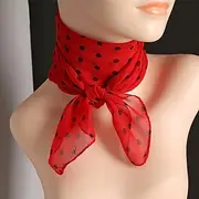 Polka Dots Retro Vintage 1950s Square Chiffon Scarf Women's Masquerade Party Evening Wear Masquerade Bachelorette Party Adults Scarf