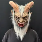Krampus Demon Mask Movie Cosplay Sheep's Horn Devil Head Cover Halloween Party