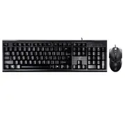 Q9 1600 DPI Professional Wired Grid Texture Gaming Office Keyboard + Optical Mouse Kit(Black)
