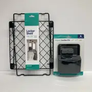 Wexford 2 Lot 4 Piece Magnetic Locker Kit Black/ Shelf 12”