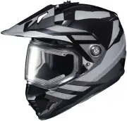 HJC Adult Black/Grey DS-X1 Lander Full Face Electric Snowmobile Snowcross Helmet