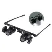 25X Eye Loupe with LED for Jewelry Repairing Double Lens Headband Magnifier Lens
