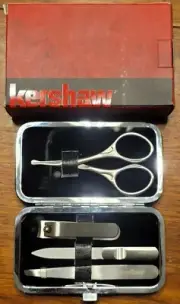 Kershaw Manicure Tool Kit w/Nail Clippers, Tweezers, File, Scissors, Case KMCURE