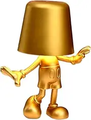 GZKPL Thinker Table Lamp Collection, Golden Man Lamp Battery Operated Nightstand LED Desk Lamp with Touch Switch Dimmable Brightness for Bedroom Decoration, Living Room, Office (Mr Dance)