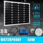 12V 60W Solar Panel Kit Mono Home Caravan Camping Power Charging Battery Outdoor