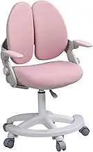 Children's Desks and Chairs with Wheels, Ergonomic Student Chairs, Children's Computer Desks and Chairs with Adjustable Height and Depth, Suitable for 3-18 Years Old (Color : Pink)