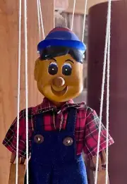 14" Pinocchio Marionette Wooden Puppet!