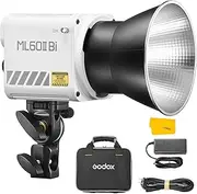 Godox ML60II Bi 70W Bi-Color Cob LED Video Light, Portable Continuous Output Lighting with Upgraded Beads, Dimmable 2800K-6500K, APP Control, for Studio/Video/Live/Portrait Photography (Godox Mount)