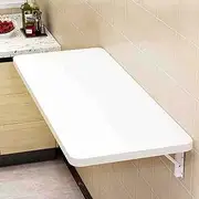 Folding Computer Table with Heavy Duty Shelf Bracket Wall Desk for Office/Laundry Room Kitchen Dining Desk (50X120CM White)
